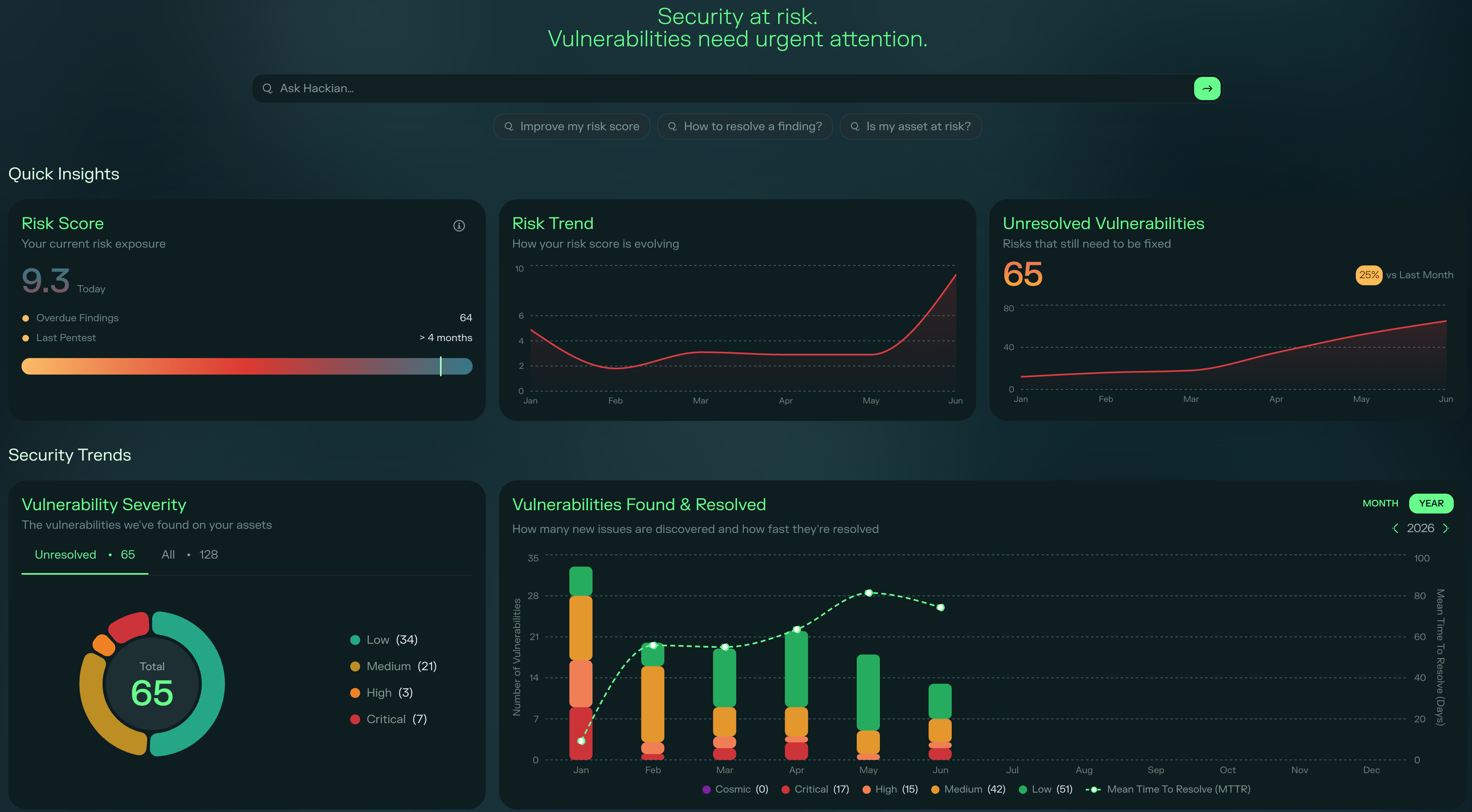 Ethiack Portal — full dashboard overview